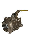 SS 3 PIECE BALL VALVE WITH REINFORCED PTFE